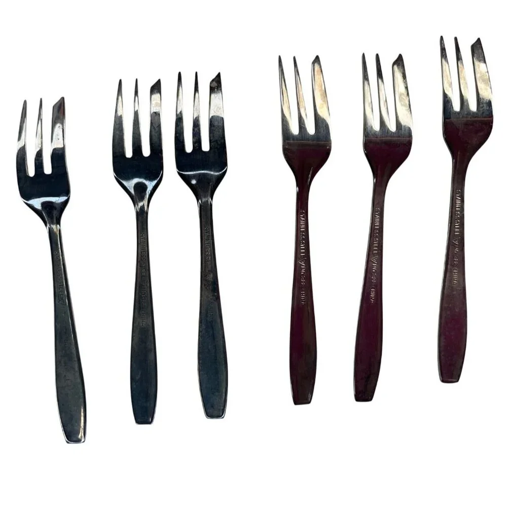 Set Of 6 Stainless Steel Dessert Forks Vintage No. 322 China